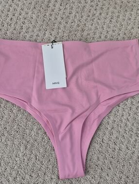 MNG MANGO Barbie Pink High Waist Swimwear Bottoms NWT Small